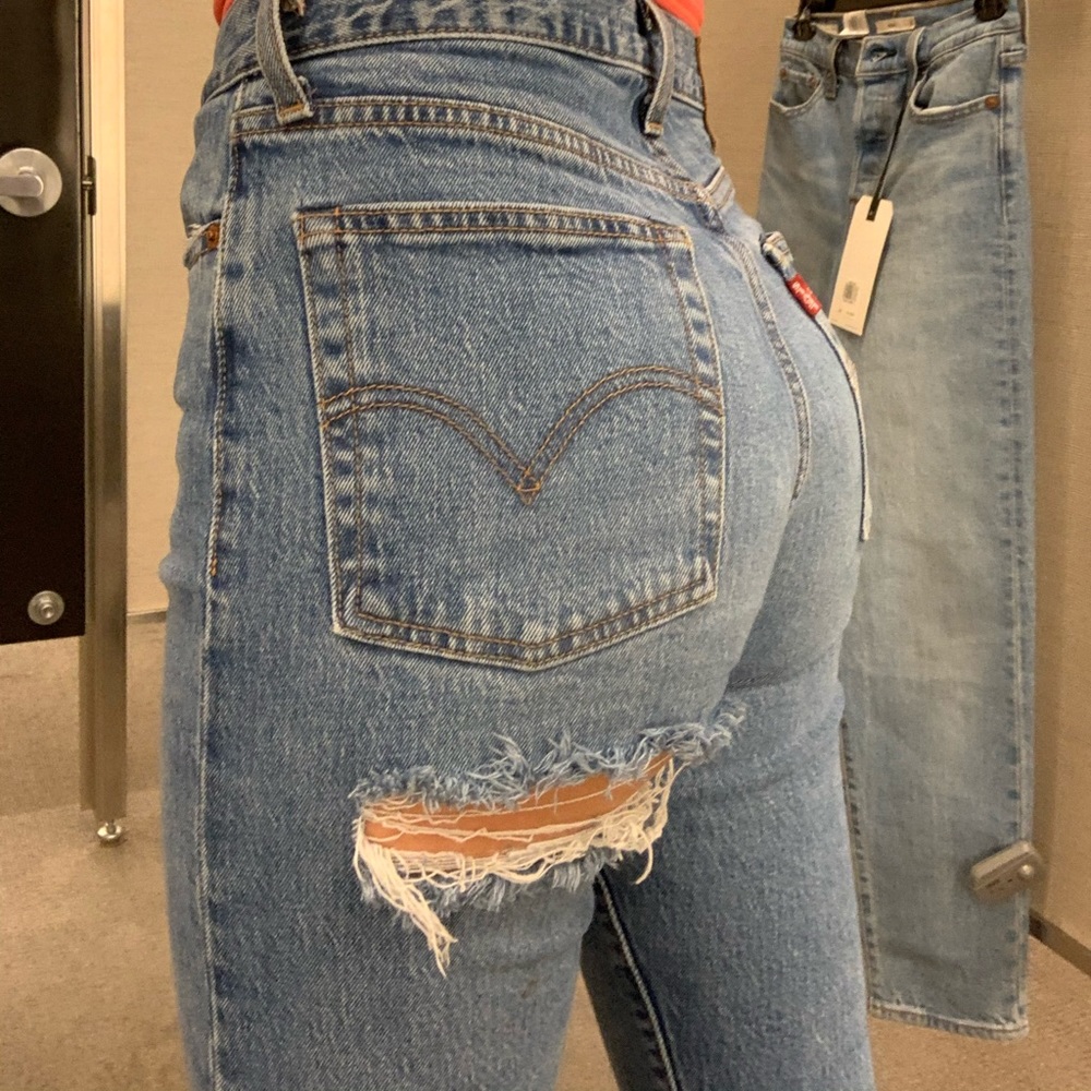 RIPPED DENIM LEVI WEDGIES